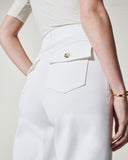 Spanx: Stretch Twill Cropped Wide Leg Pant - Bright White