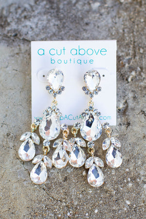 To The Max Rhinestone Dangle Earring - A Cut Above Boutique