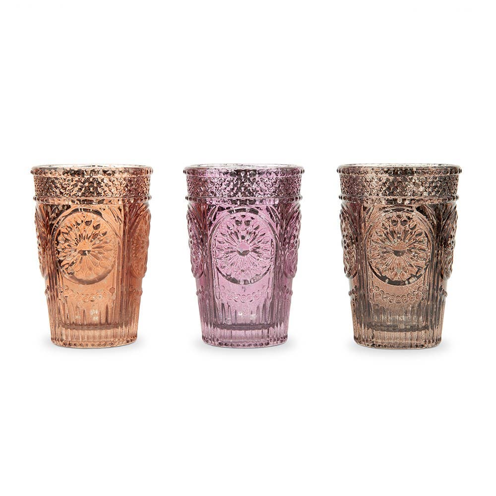 Pressed Glass Tealight & Votive Candle Holder