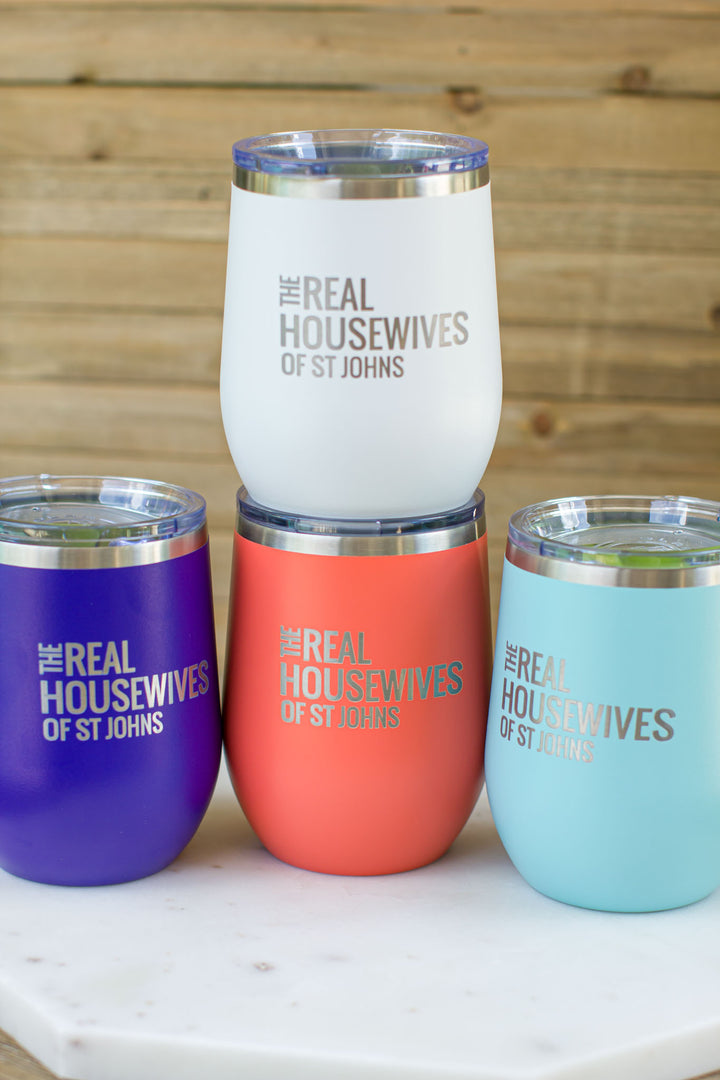 Real Housewives Of St Johns Wine Tumbler - Turquoise