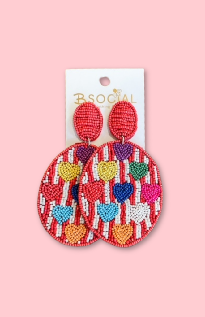 Multi Beaded Heart Dangles