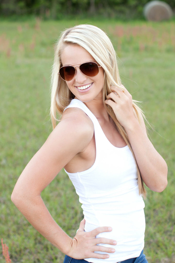 Aviator Sunglasses – Gold Frame - B Social Boutique