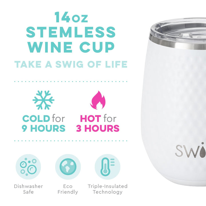 Swig:  Golf Partee Stemless Wine Cup (14oz)