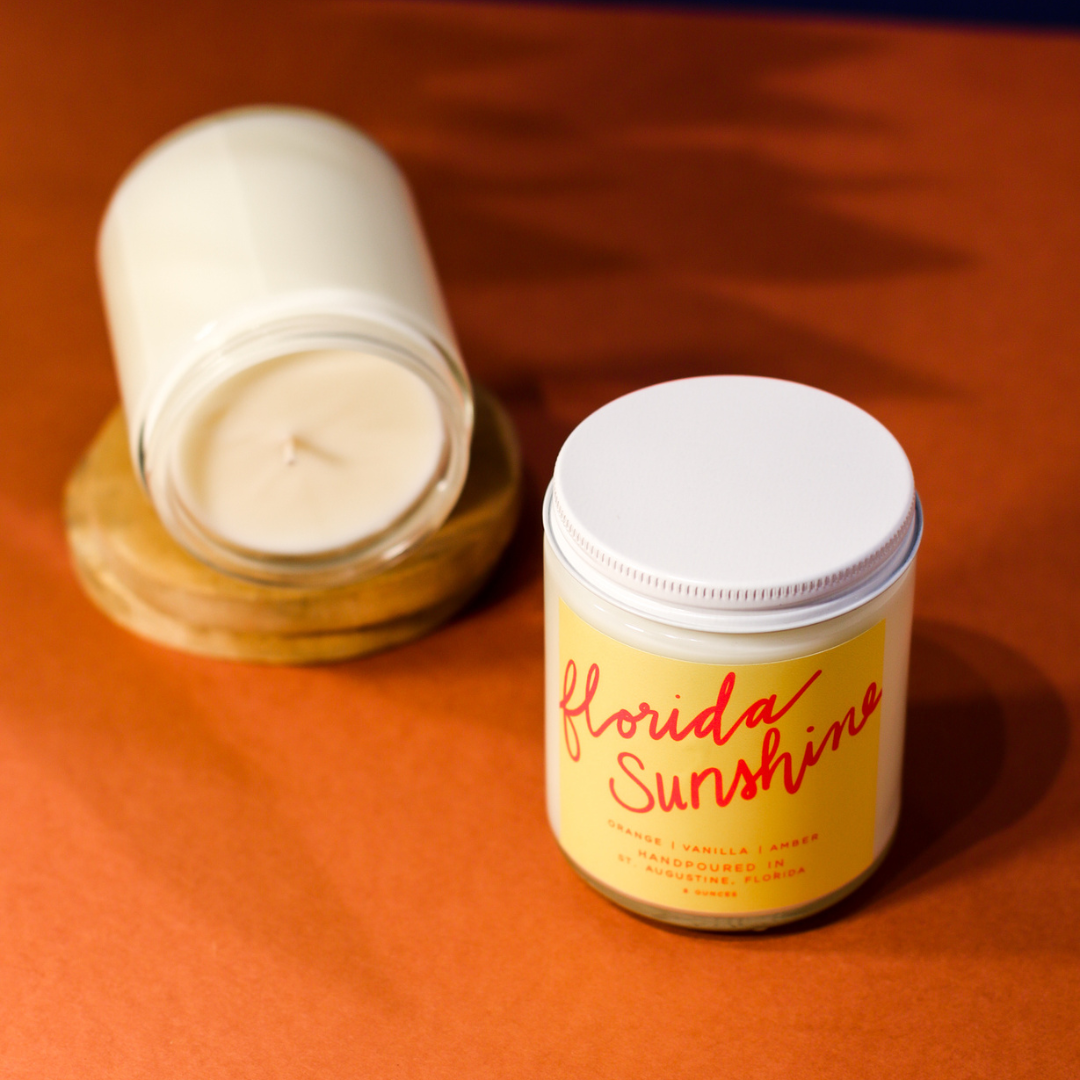 Florida Sunshine: 8 oz Soy Wax Hand-Poured Candle - B Social Boutique
