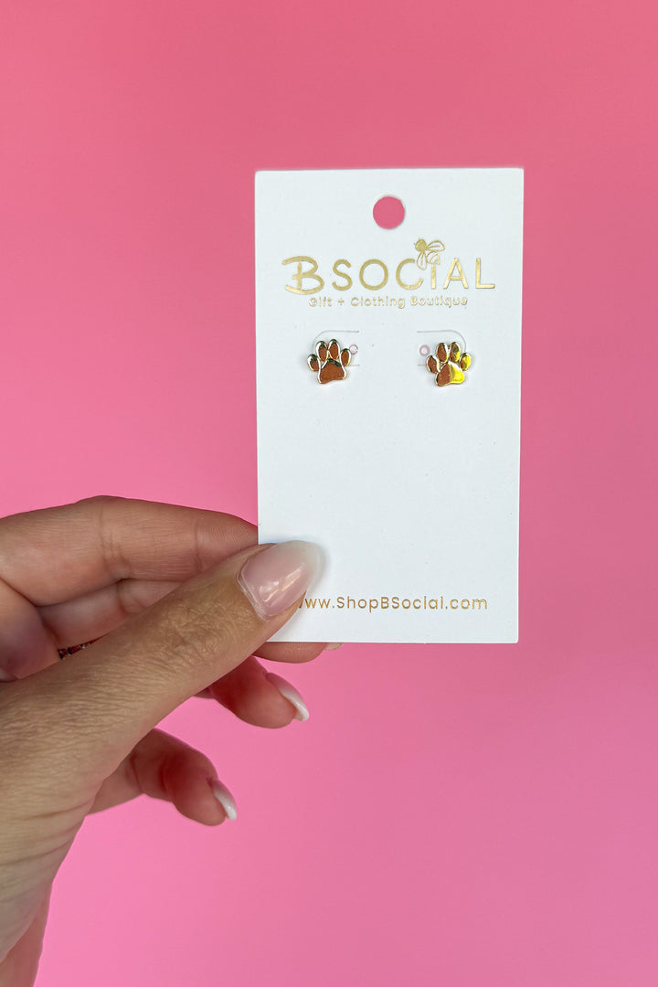 Dainty Gold Paw Stud
