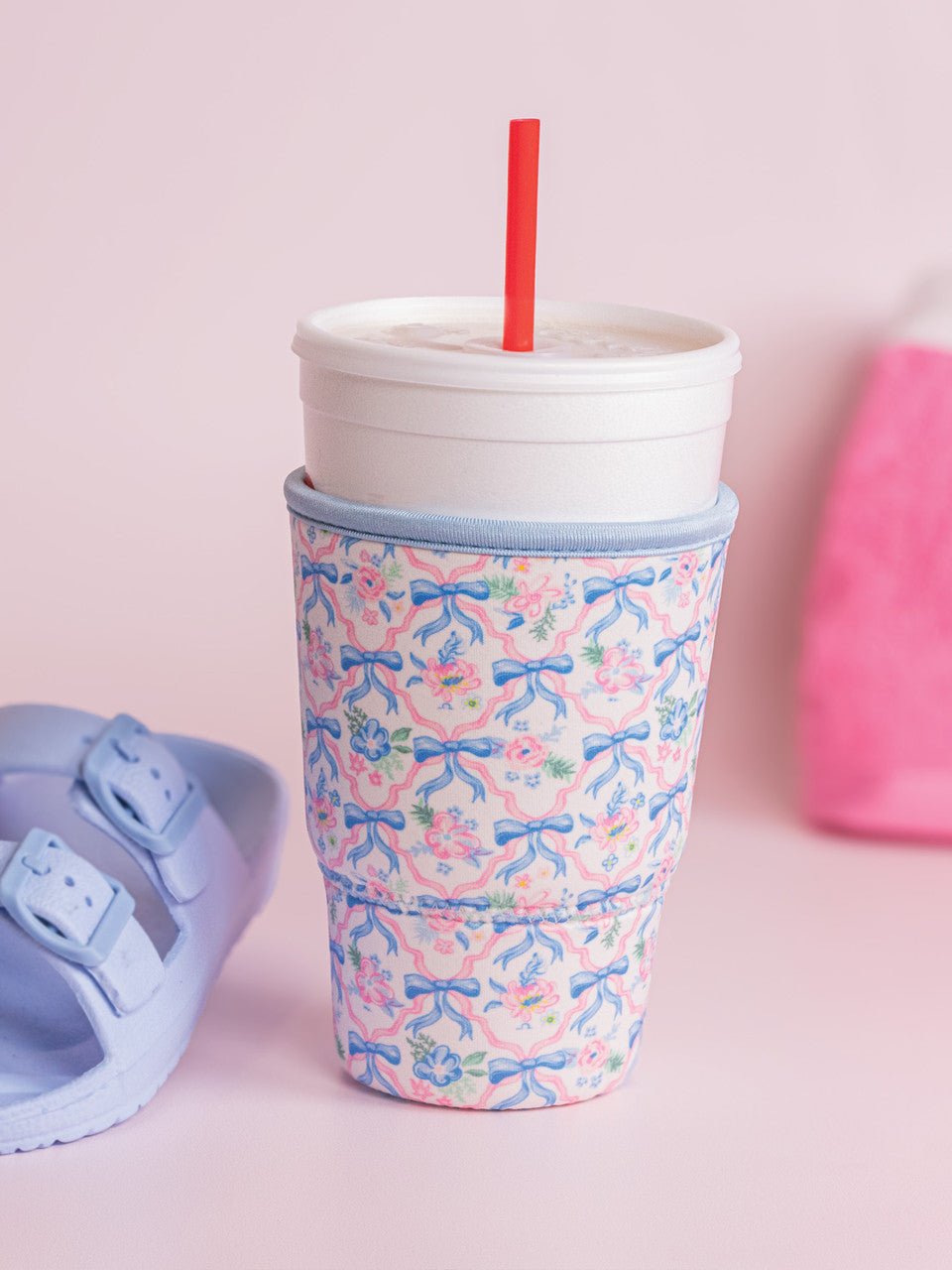 Insulated Drink Holder - Pink Paisley - Thumbnail 4