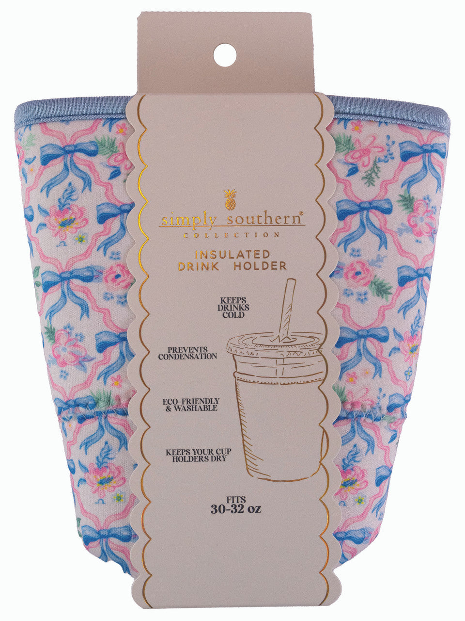 Insulated Drink Holder - Pink Paisley - Thumbnail 2