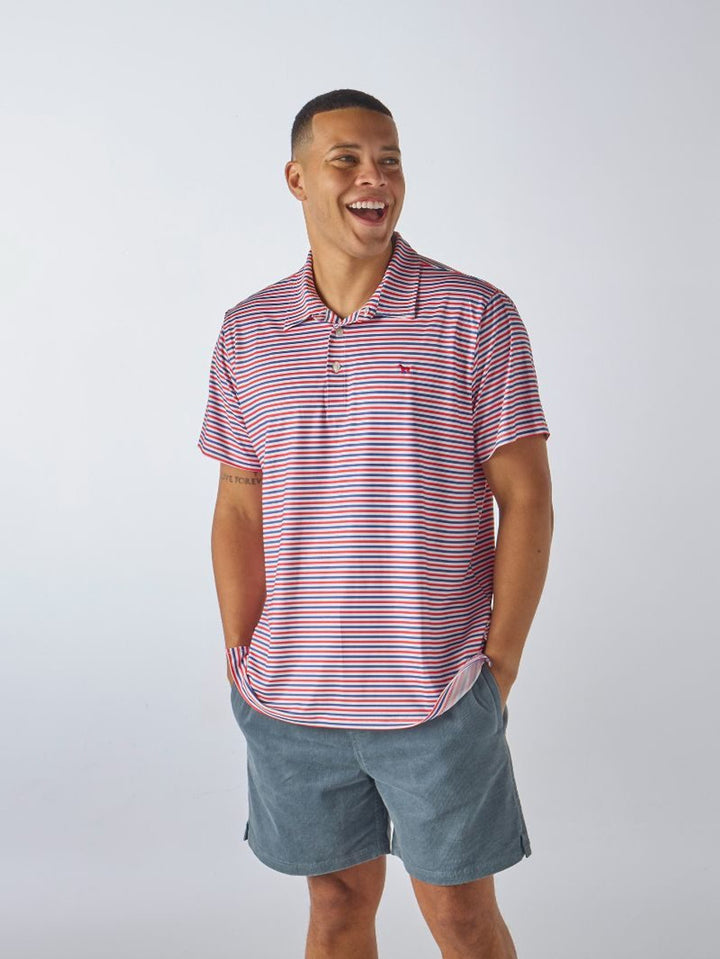 Simply Southern: Mens Polo - Red Striped