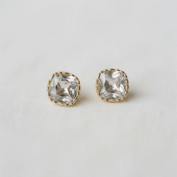 Chic Square Zirconia Drop Earrings - B Social Boutique