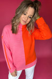 THML: Double Trouble Pink + Orange Sweater