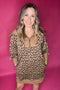 Leopard Shawl Collar Dress