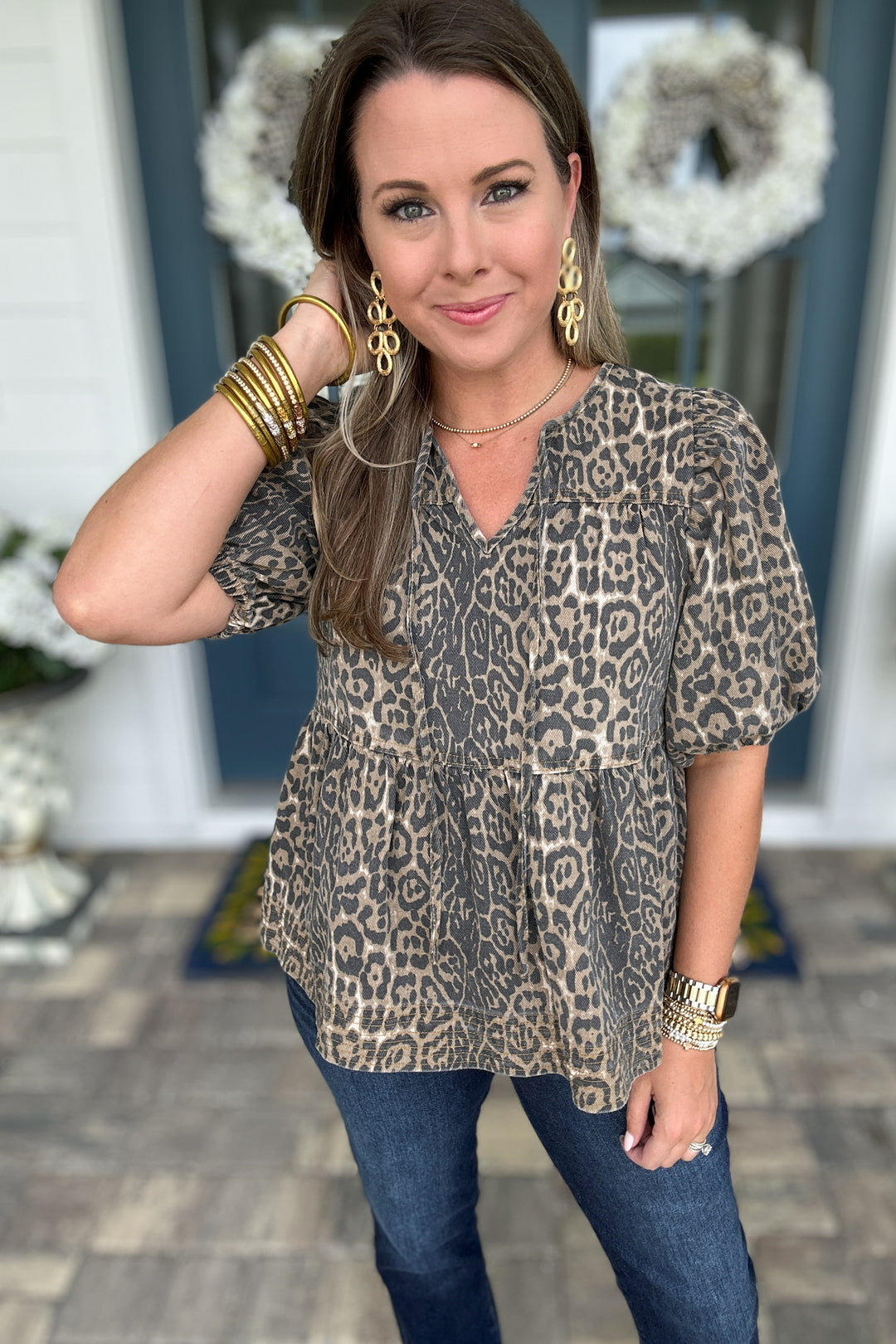 Roaring Into Fall Denim Top
