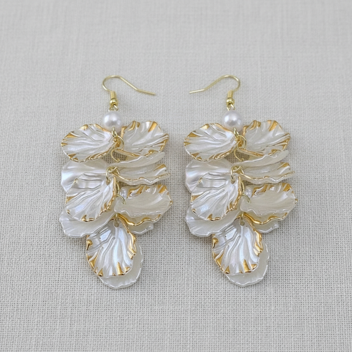Shell Flower Long Tassel Earrings