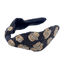 Black Leopard Beaded Headband