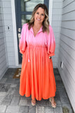 Ombre Forever Maxi Dress - Pink + Orange