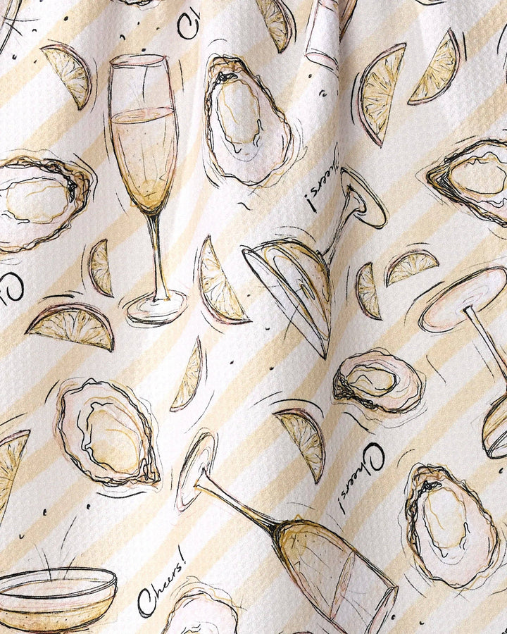 Oysters and Champagne Tea Towel