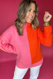 THML: Double Trouble Pink + Orange Sweater