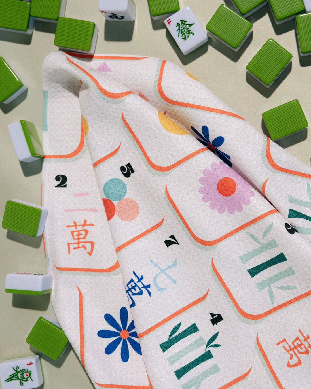 Tile Toss Tea Towel - Mahjong