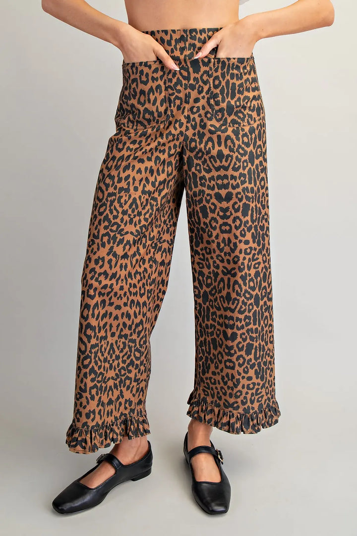 Roar & Ruffle Soft Washed Leopard Pants