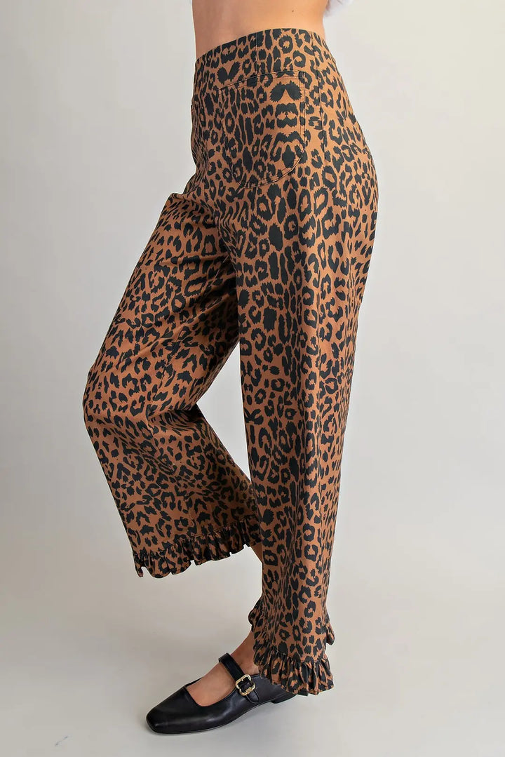 Roar & Ruffle Soft Washed Leopard Pants
