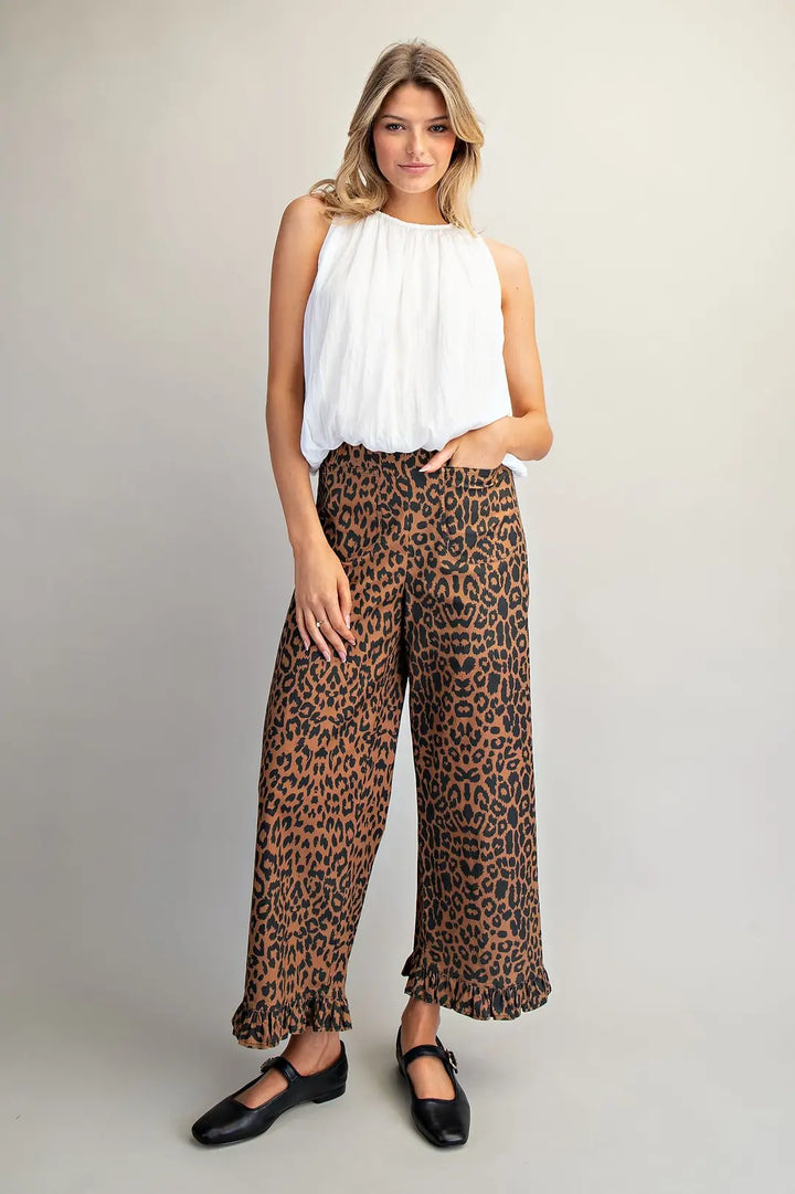 Roar & Ruffle Soft Washed Leopard Pants