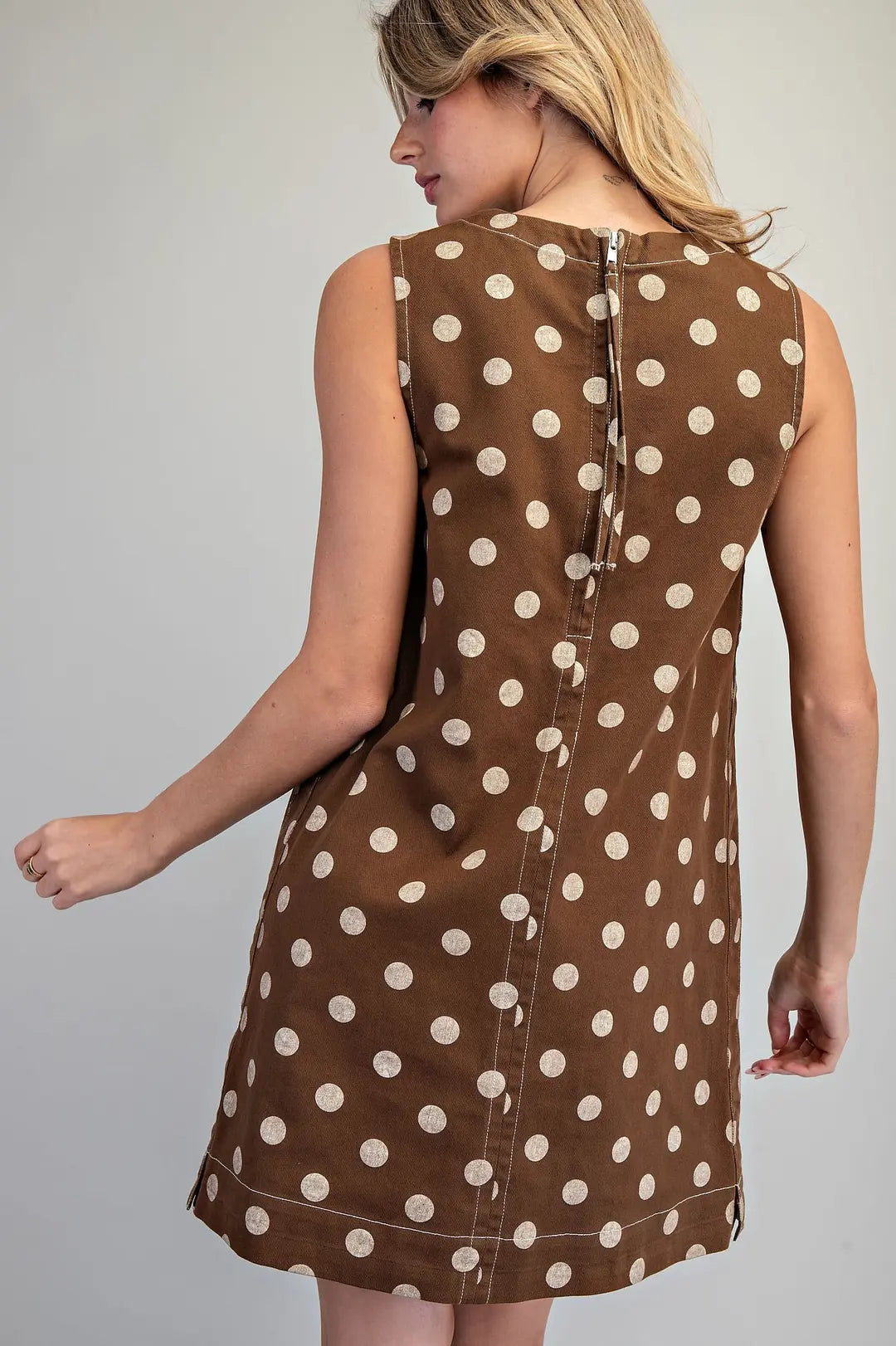 Spot On Mini Dress - Mocha Mousse