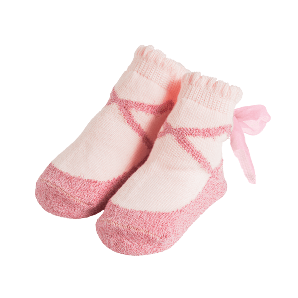 Mud Pie: Pink Lurex Ballet Sock - B Social Boutique