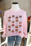 Candy Corn Sequin Sweatshirt - Pink