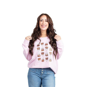 Candy Corn Sequin Sweatshirt - Pink