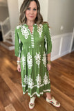 Where Are You Now Midi Dress - Green