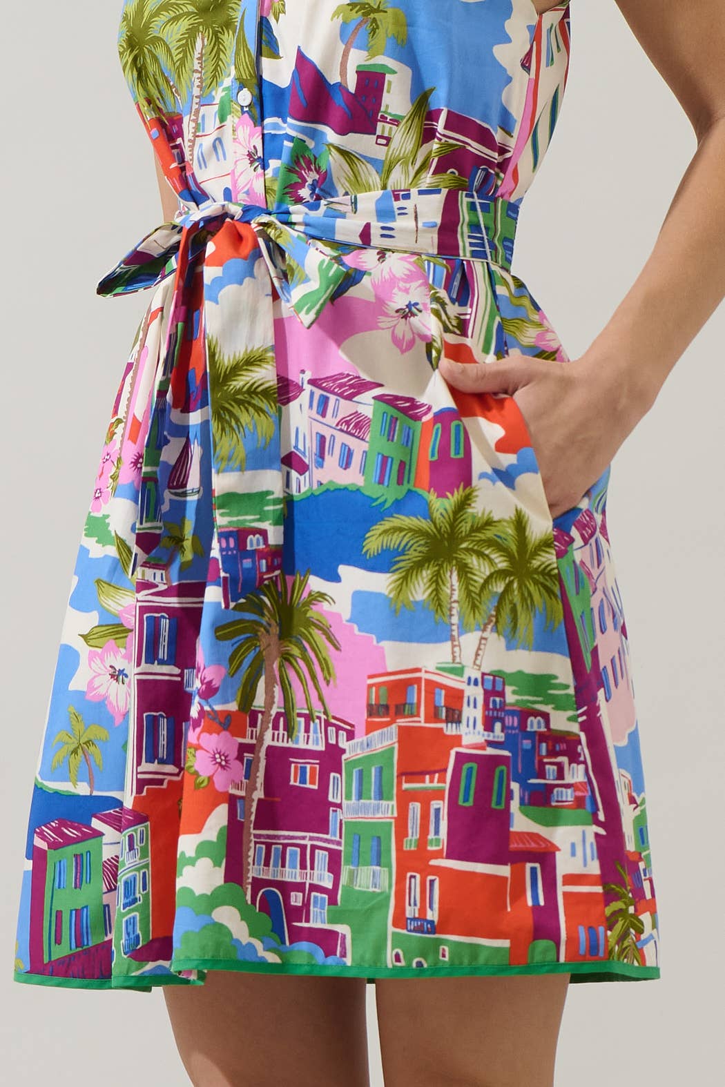 Postcard Paradise Ruffle Mini Dress