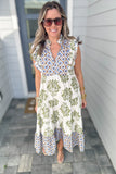 Boho Bliss Midi Dress - Olive