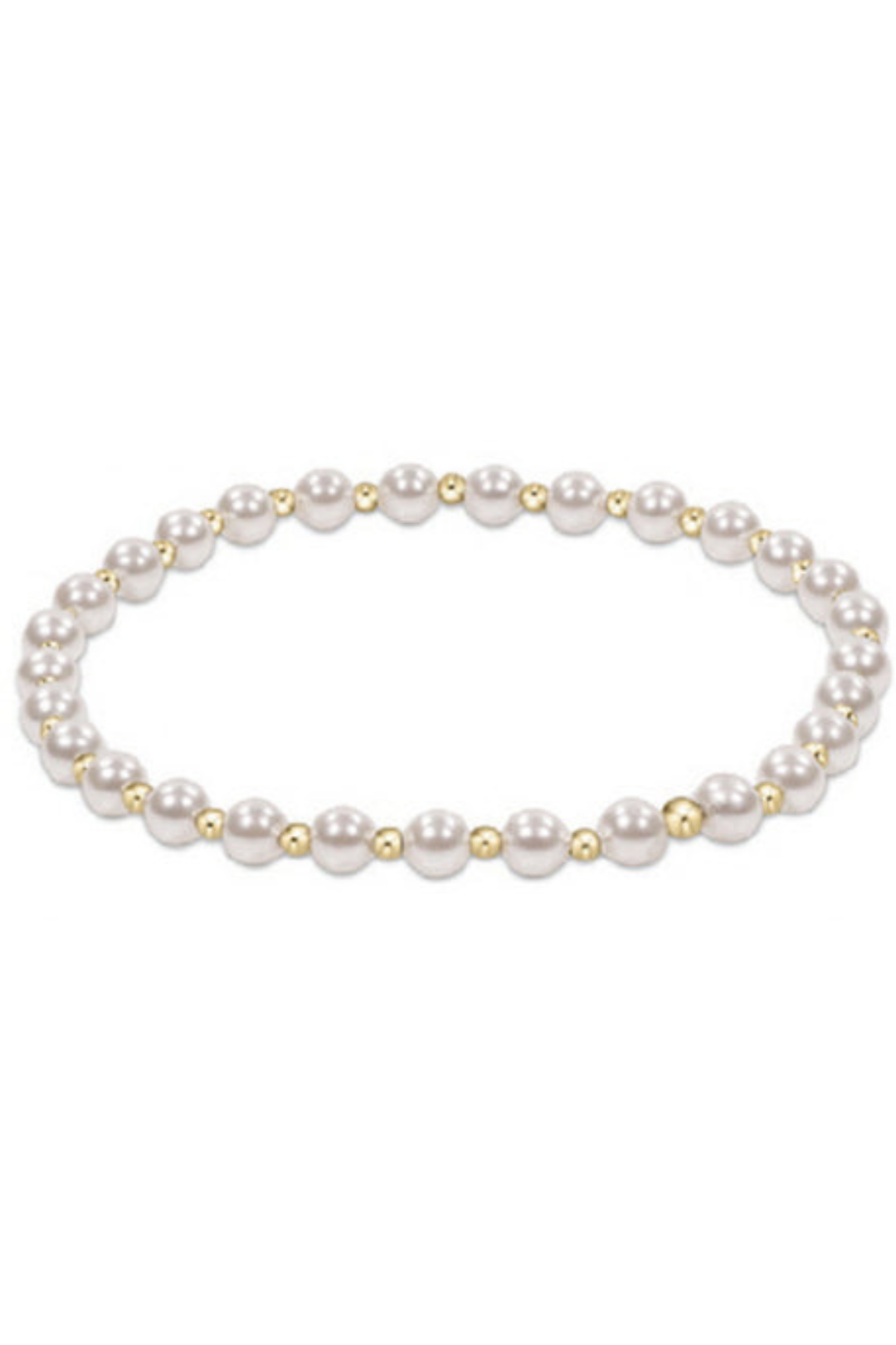 enewton: Classic Grateful Pattern 4mm Bead Bracelet  - Pearl - B Social Boutique