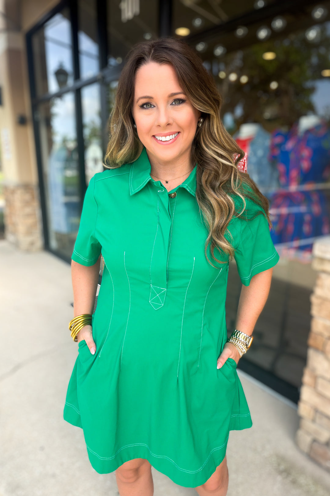 Easy Come Easy Go Dress - Kelly Green