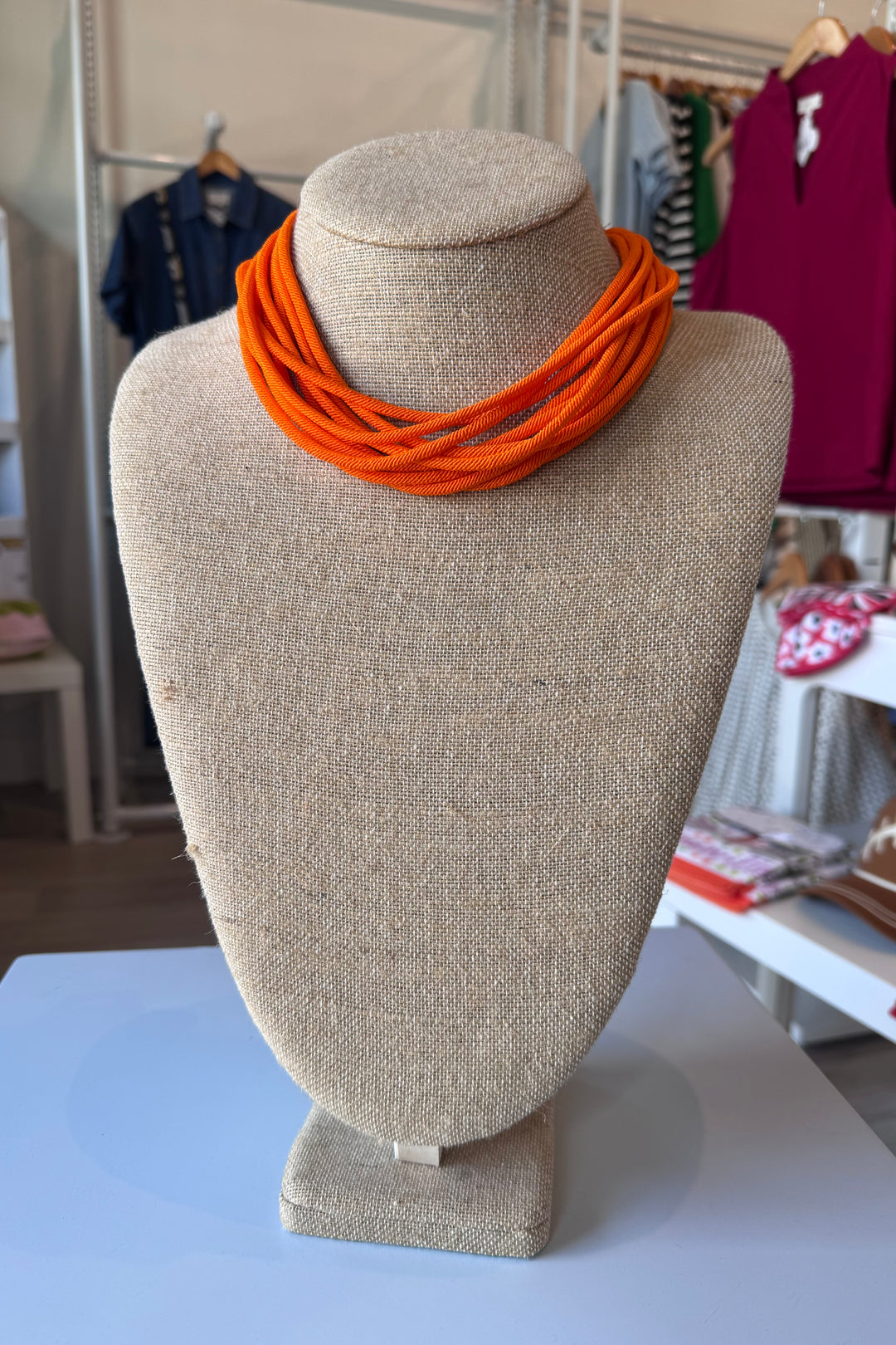 Layered Rope Necklace - Orange