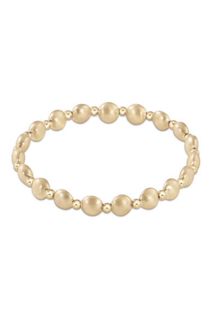 enewton: Honesty Gold Grateful Pattern 6mm Bead Bracelet