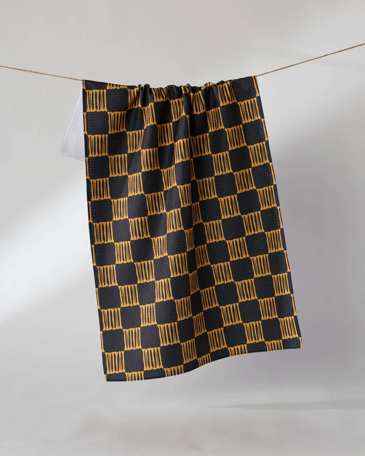 Lantern Grid Tea Towel