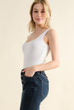 Basic Ribbed Bodysuit - Off White