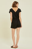 SOFT FRENCH TERRY ROMPER WITH POCKETS - Black