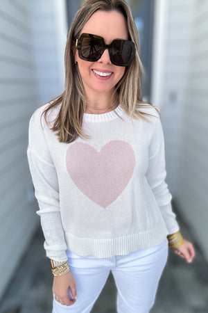 Z Supply: Sienna Heart Sweater- White