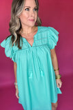 Check Me Out Scallop Dress - Aqua