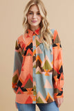 City On Down Collar Top - Grapefruit