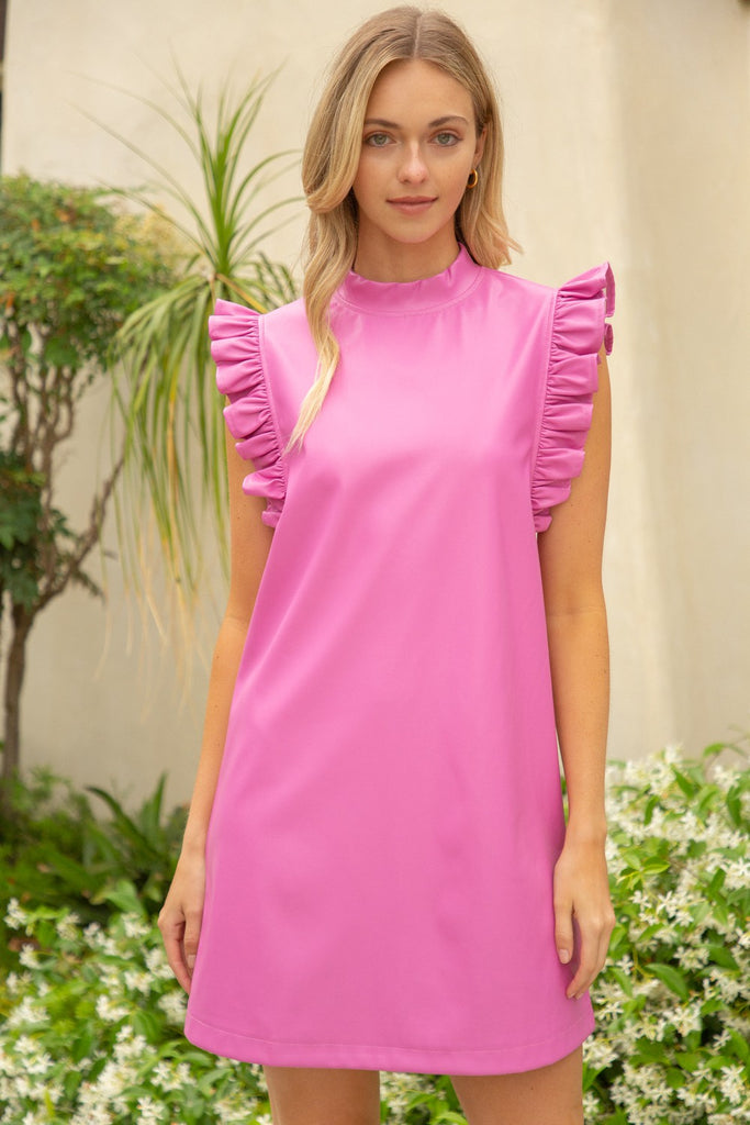 Sweet As Pie Faux Leather Dress - Pink