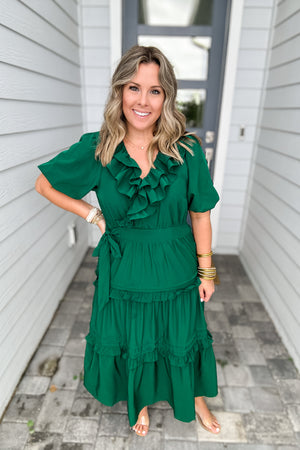 Living For This Midi Dress - Hunter Green