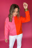 THML: Double Trouble Pink + Orange Sweater