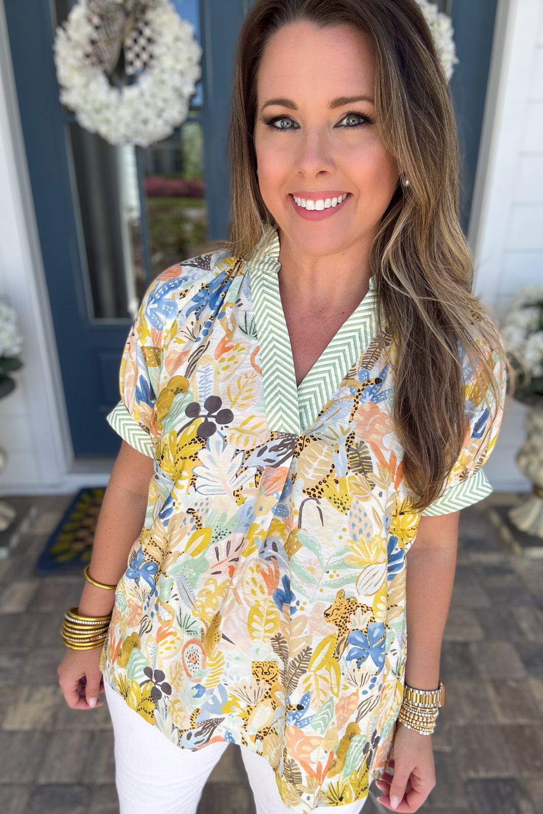 To The Garden Spring Ruffle Top