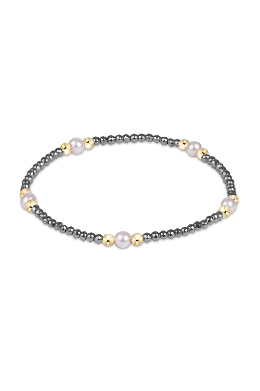 enewton: Purpose Pearl 4mm Silver Faceted Hematite Bracelet