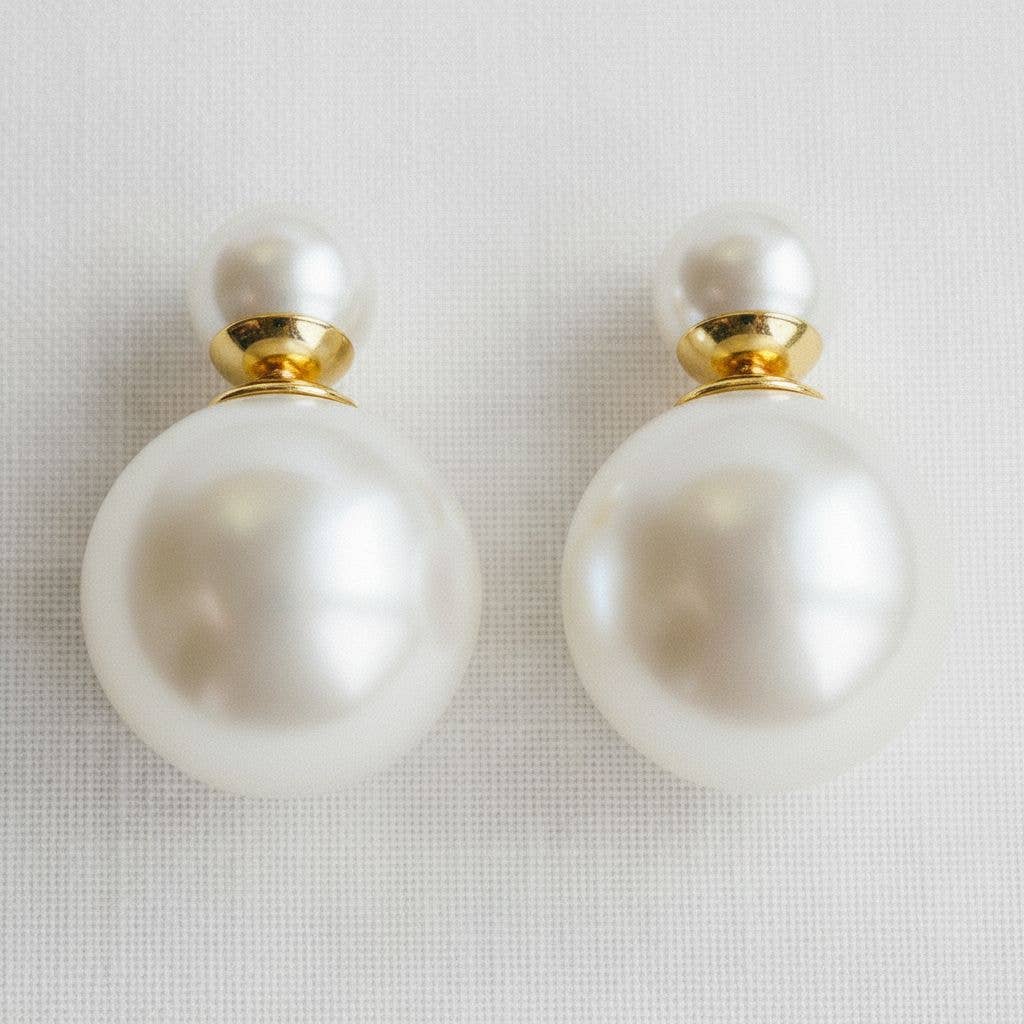 Vintage Glass Pearl Drop Earrings