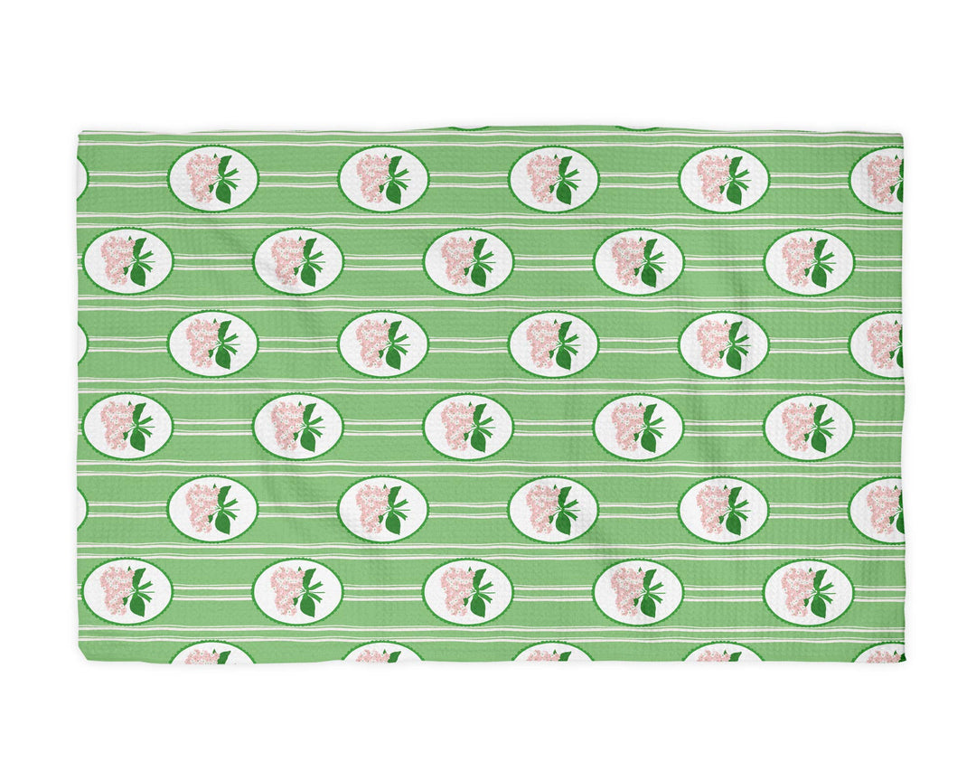 Hydrangea Flower Chinoiserie Kitchen Towel Preppy Spring