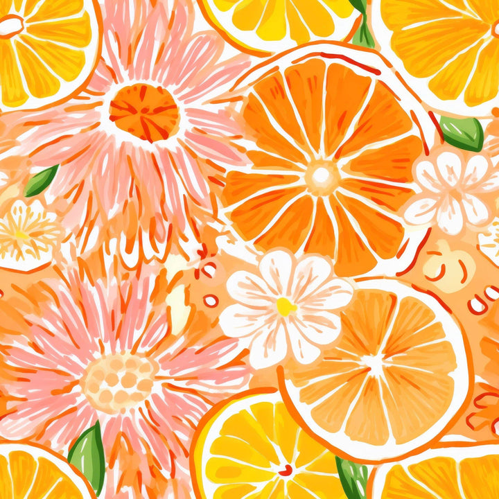 Preppy Watercolor Oranges- Prosecco Collection